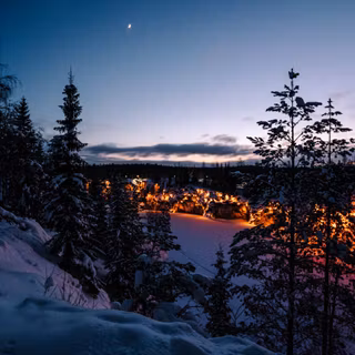 4k winter village wallpaper