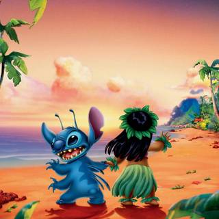 Moana and Stitch wallpaper