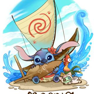 Moana and Stitch wallpaper