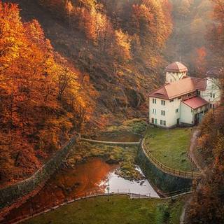 Fall house wallpaper