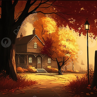 Fall house wallpaper