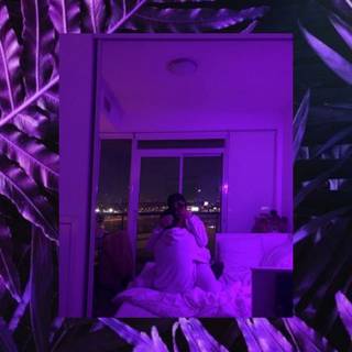 Purple aesthetic iPhone couples wallpaper