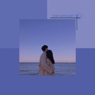 Purple aesthetic iPhone couples wallpaper