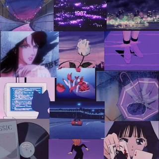 Girl anime collage wallpaper