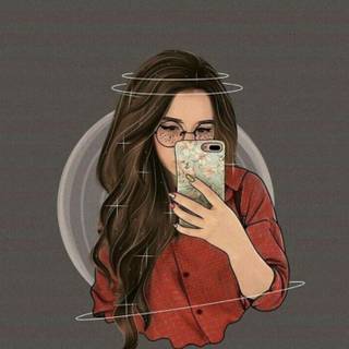 Cute drawing girl wallpaper