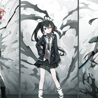 Girl anime collage wallpaper