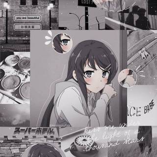 Girl anime collage wallpaper
