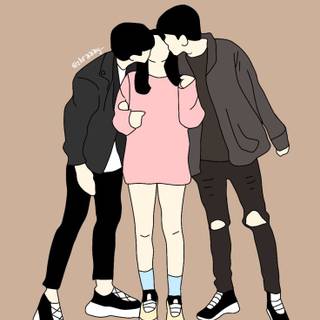 Cute drawing girl wallpaper