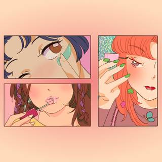 Girl anime collage wallpaper