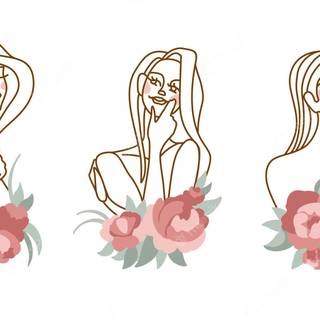 Cute drawing girl wallpaper