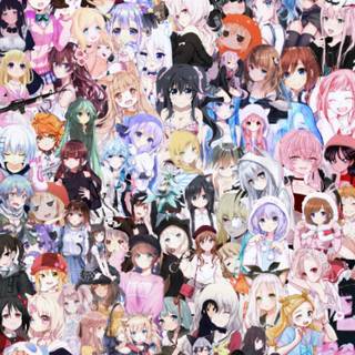 Girl anime collage wallpaper