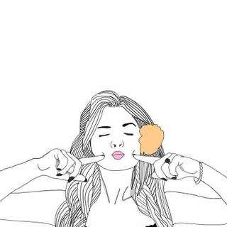 Cute drawing girl wallpaper