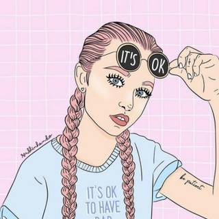 Cute drawing girl wallpaper