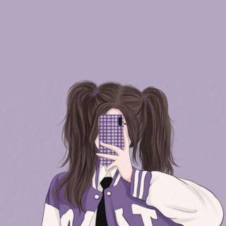 Cute drawing girl wallpaper