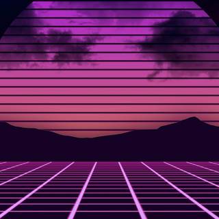 Purple aesthetic retro desktop wallpaper
