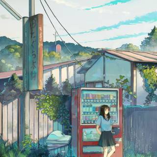 Anime village 4k wallpaper