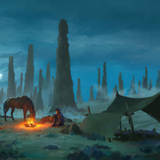 Campfire 4k wallpaper