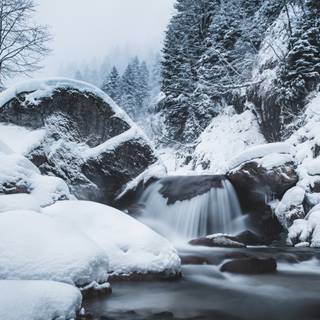 Snow river wallpaper