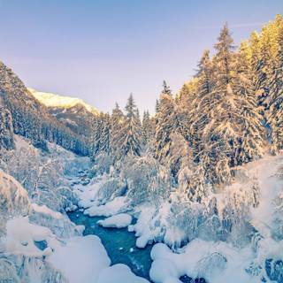 Snow river wallpaper