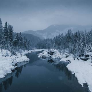 Snow river wallpaper
