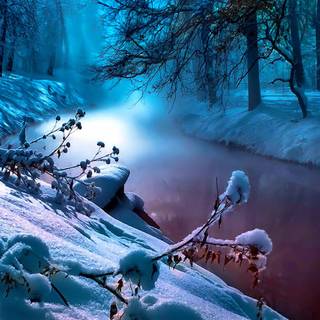 Snow river wallpaper