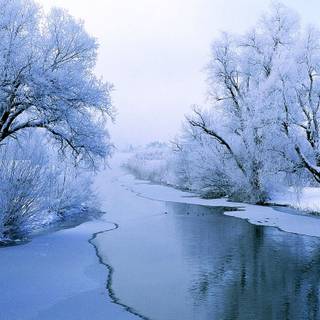 Snow river wallpaper