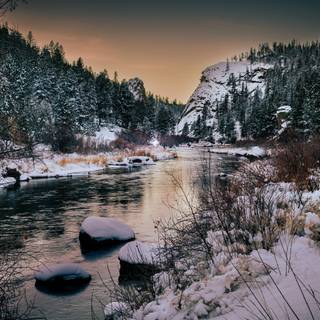 Snow river wallpaper