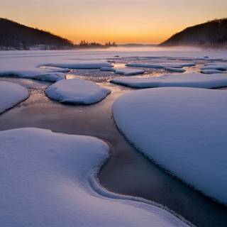 Snow river wallpaper