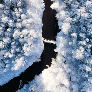 Snow river wallpaper