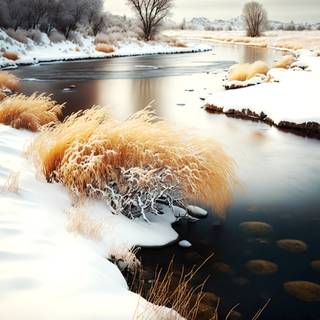 Snow river wallpaper