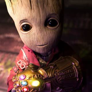 Groot and Rocket phone wallpaper