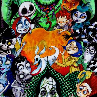 Corpse Bride and The Nightmare Before Christmas wallpaper