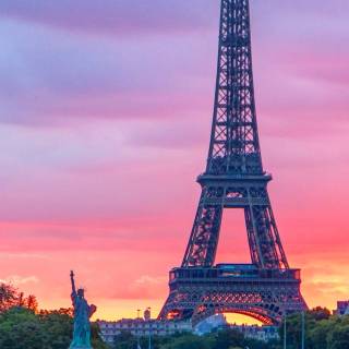 Purple Paris wallpaper