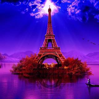 Purple Paris wallpaper