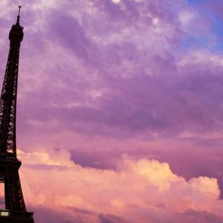 Purple Paris wallpaper