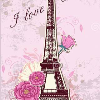 Purple Paris wallpaper