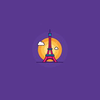 Purple Paris wallpaper