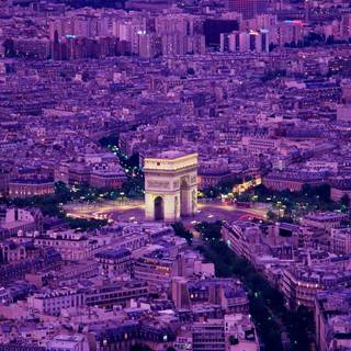 Purple Paris wallpaper