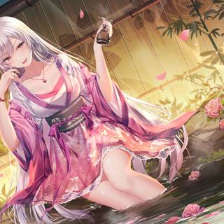 Anime PC white wallpaper