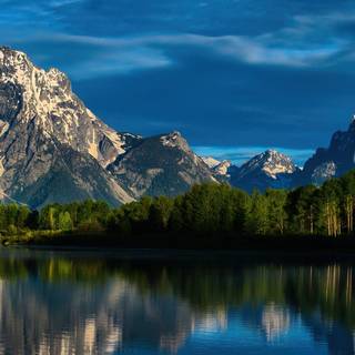 Dark blue mountain wallpaper