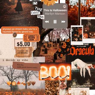 Autumn Halloween collage wallpaper