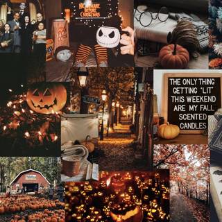 Fall desktop collage wallpaper