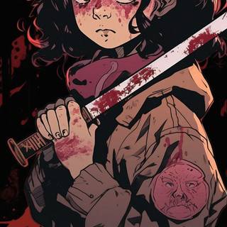 Dark anime girl phone wallpaper