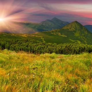 Mountain sunrise 4k wallpaper