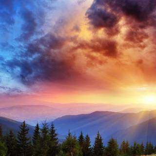 Mountain sunrise 4k wallpaper