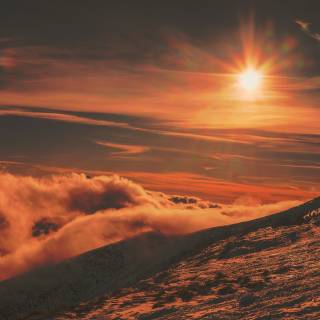 Mountain sunrise 4k wallpaper