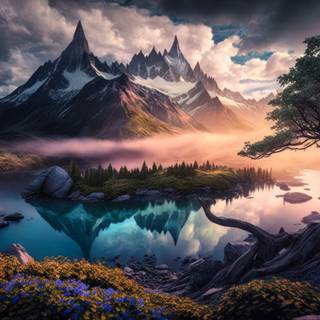 Mountain sunrise 4k wallpaper