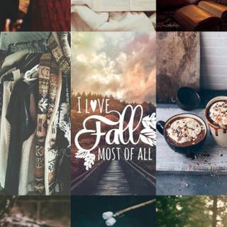 Autumn collage iPhone wallpaper