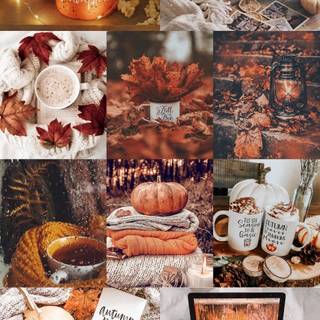 Autumn collage iPhone wallpaper