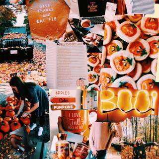 Autumn collage iPhone wallpaper